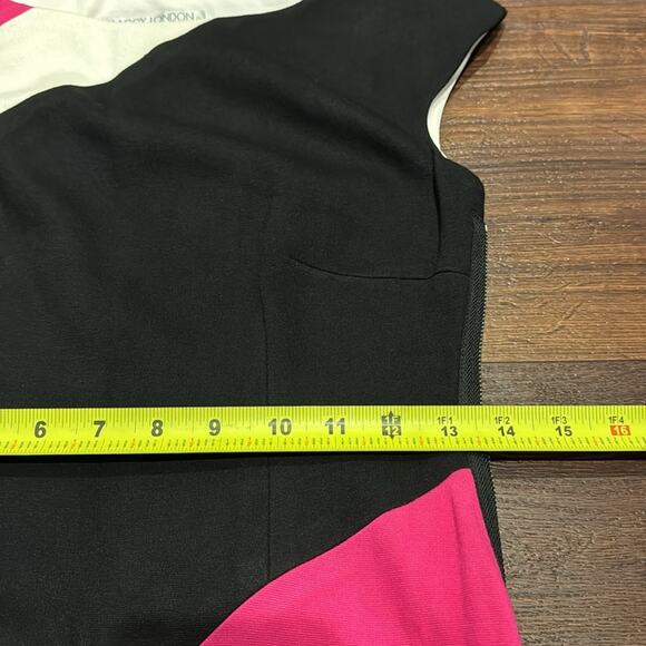 Maggy London Pre Loved Asymmetrical Midi Sleeveless thick fabric Dress. - Picture 4 of 5